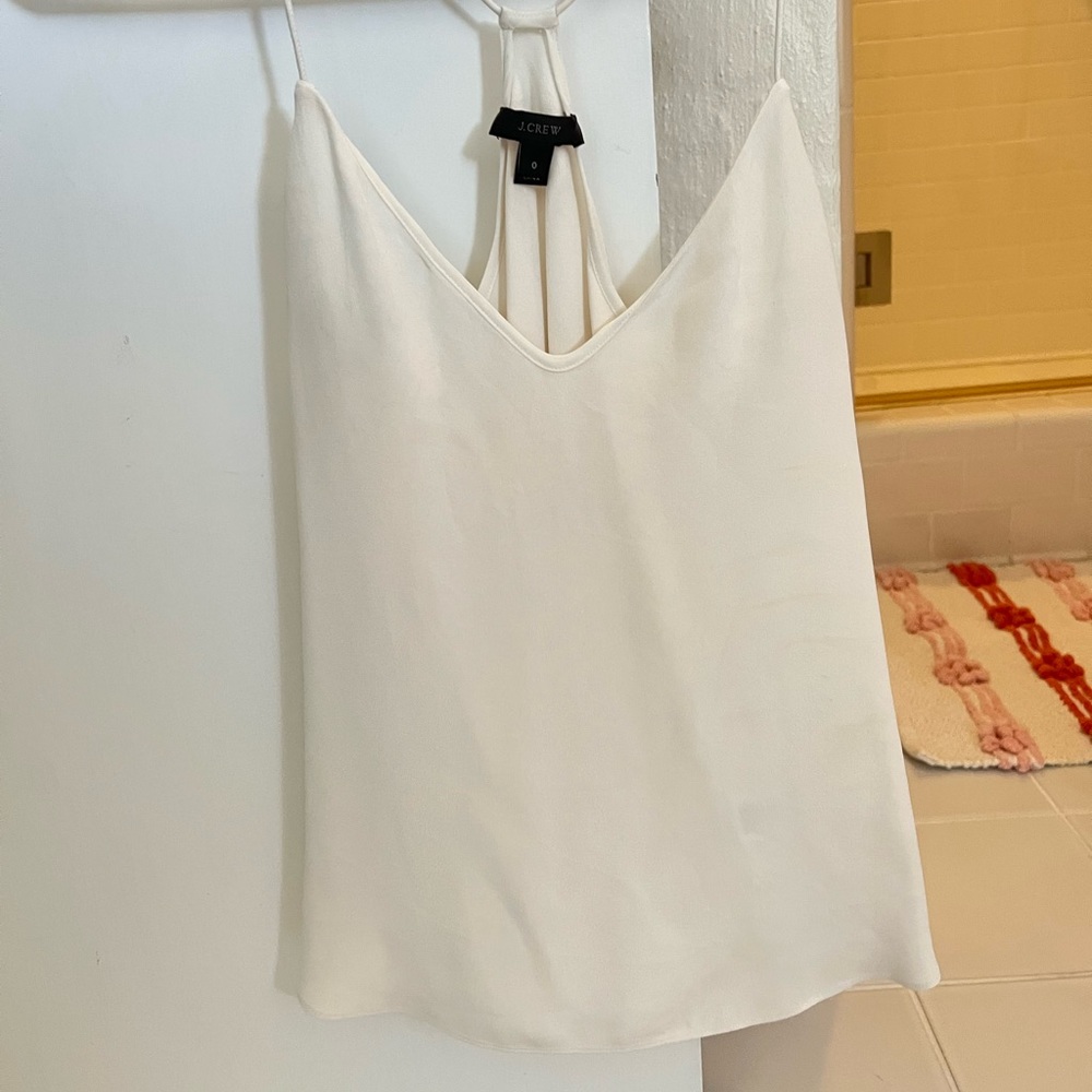 JCrew White simple silk blouse